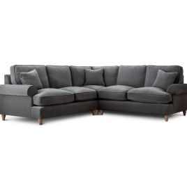 Corner Sofa - RAYONG Fabric 5 Seater Right Hand Facing - Charcoal