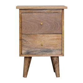 2 Drawers Nordic Style Legs Bedside Table - Oak