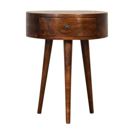 2 Drawers Semi Circle Bedside - Chestnut