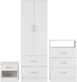 Wardrobe Set - PARKER Bedroom Set White 60cm