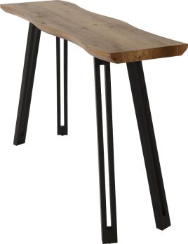 Quebec Wave Edge Console Table - Oak Effect Black