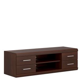 Imperial Wide 4 Drawer TV Cabinet - Dark Mahogany Melamine