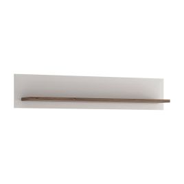 Toronto 125cm Wall shelf - White High Gloss with San Remo Oak inset