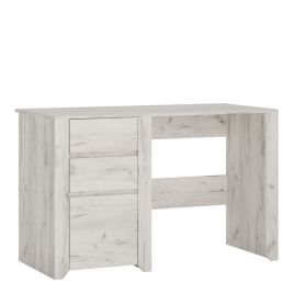 Angel 3 Drawer Desk - White Craft Oak