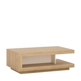 Lyon Designer coffee table - Riviera Oak/White high gloss