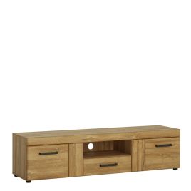 Cortina 2 door 1 drawer wide TV cabinet - Grandson Oak