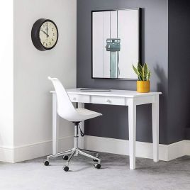 Carrington Compact Design Computer Desk With 2 Drawers - White