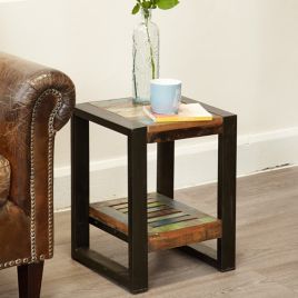 Laura Urban Edge Low Height Lamp Table - Natural Wood