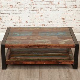 Laura Urban Edge Rectangular Coffee Table - Natural Wood