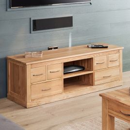 Harriet Contemporary Widescreen Oak TV Cabinet with Drawer and Shelves