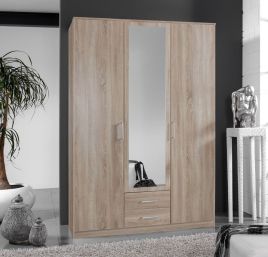 Amigo 3 Door 2 Drawer Mirrored Wardrobe - Oak