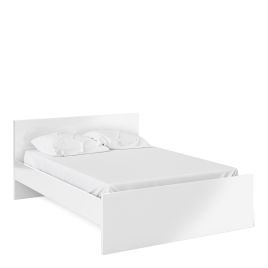 Naia Double Bed 4ft6 (140 x 190) in White High Gloss - White High Gloss