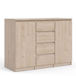Naia Sideboard 4 Drawers 2 Doors in Jackson Hickory Oak - Oak