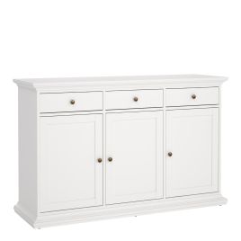 PORTHOPE Sideboard with 3 doors and 3 drawers in White
