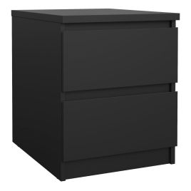 NANAIMO Bedside 2 drawers Nightstand in Matt Black