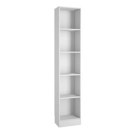 Basic Tall Narrow Bookcase (4 Shelves) in White - White