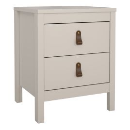 BURNLEY Bedside Table 2 Drawers in Beige