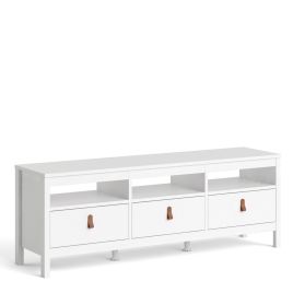 Barcelona Tv-unit 3 drawers in White - White