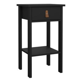 Bedside Table - MAREN Nightstand Matt Black 40cm