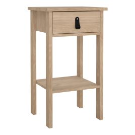 Bedside Table - BURNLEY Nightstand with 1 Drawers in Jackson Hickory Oak 40cm