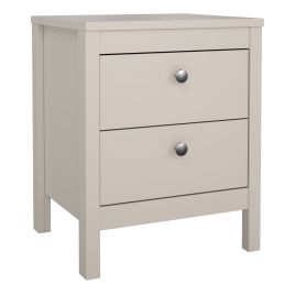MEMPHIS Bedside Table 2 Drawers in Beige