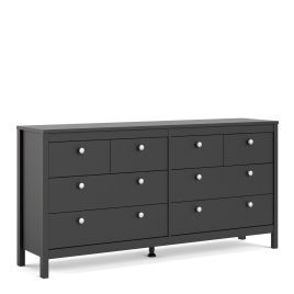 Black Chest of Drawers - MEMPHIS Extra Large Chest  8 Drawers  Double Chest