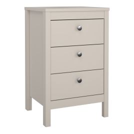MEMPHIS Bedside Table 3 Drawers in Beige