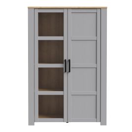 Display Cabinet - BOHOL Cabinet 2x LED Lights Riviera Oak and Grey Oak 106.4cm
