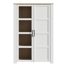 Display Cabinet - BOHOL Cabinet 2x LED Lights Riviera Oak and White 106.4cm