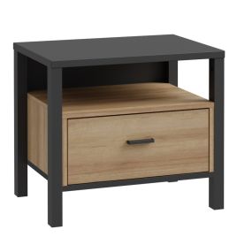 Bedside Table - BROXTOWE Nightstand Oak 54.8cm