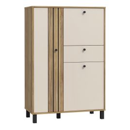 GABON 3 Door 1 Drawer Cabinet In Cream and Oak