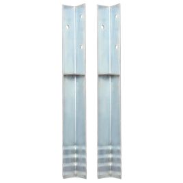 L-shaped Ground Anchors 2 pcs Galvanised Steel 5x5x50 cm