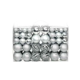 TINDRA 100-Piece Christmas Ball Ornament Set - Silver