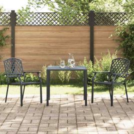 MEHAM Stackable Outdoor Chairs 2 pcs Anthracite Steel