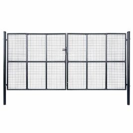 Mesh Garden Gate Galvanised Steel 400x200cm Grey