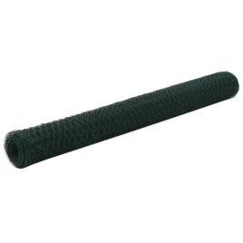 Chicken Wire Fence Steel with PVC Coating 25x1.2 m Green