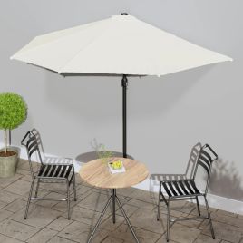 Balcony Parasol with Aluminium Pole Sand 300x155 cm Half