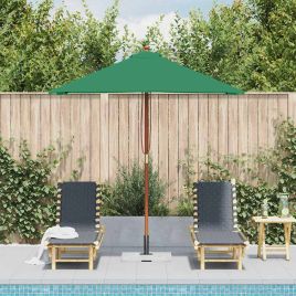MERGLEN Garden Parasol with Pole 150x200 cm Wooden - Green