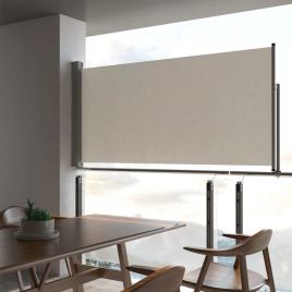 Patio Retractable Side Awning 120 x 300 cm Cream