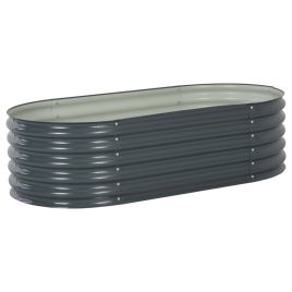 Garden Raised Bed 160x80x44 cm Galvanised Steel Grey