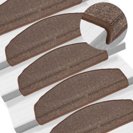 Carpet Stair Treads 15 pcs Coffee Brown 65x24x4 cm