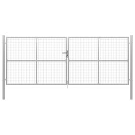 Garden Gate Galvanised Steel 415x200 cm Silver