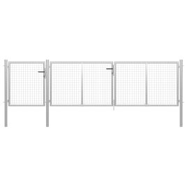 Garden Gate Steel 400x100 cm Silver