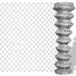 Chain Link Fence Galvanised Steel 15x1.25 m Silver