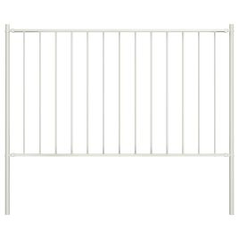 Fence Panel with Posts Powder-coated Steel 1.7x0.75 m White