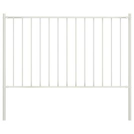 Fence Panel with Posts Powder-coated Steel 1.7x1 m White