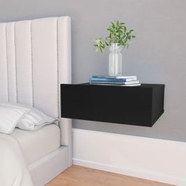 Floating Nightstands 2 pcs Black 40x30x15cm Engineered Wood