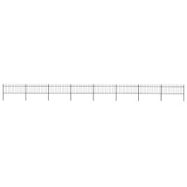Garden Fence with Spear Top Steel 13.6x0.8 m Black