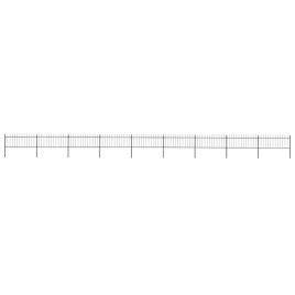 Garden Fence with Spear Top Steel 15.3x0.8 m Black
