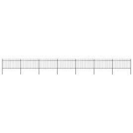 Garden Fence with Spear Top Steel 11.9x1 m Black